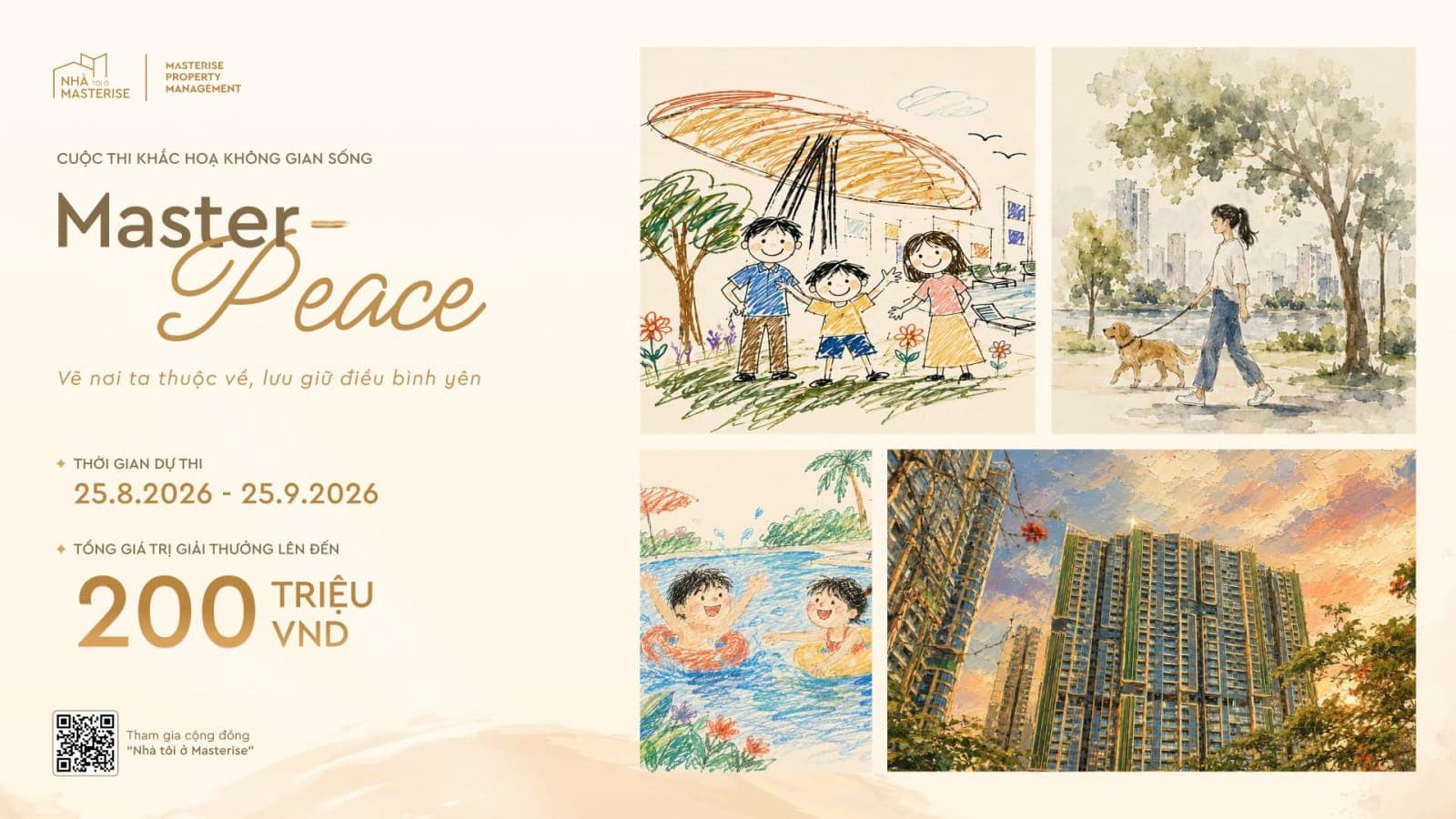 Cuộc Thi MASTER-PEACE: Vẽ Góc Bình Yên, Khắc Họa "Kiệt Tác" Không Gian Sống Tại Masterise Homes